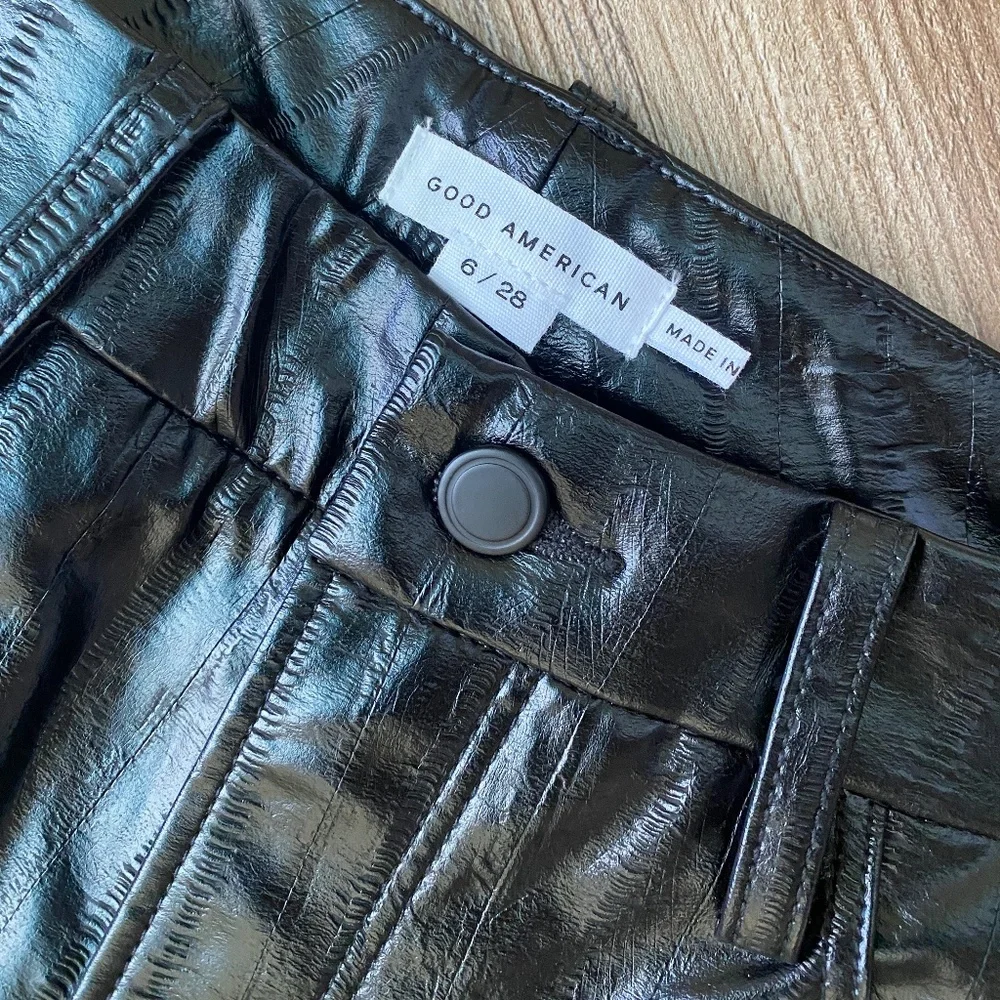 NWOT Better Than Leather Good Icon Good American Faux Vegan Pants - 6/28 - Picture 8 of 8
